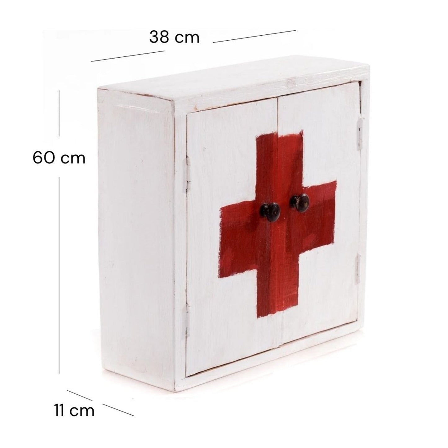 MEDIZINSCHRANK MEDIC | 35x35x13cm, Massivholz | Wandschrank | Farbe: 06 weiß-landhaus