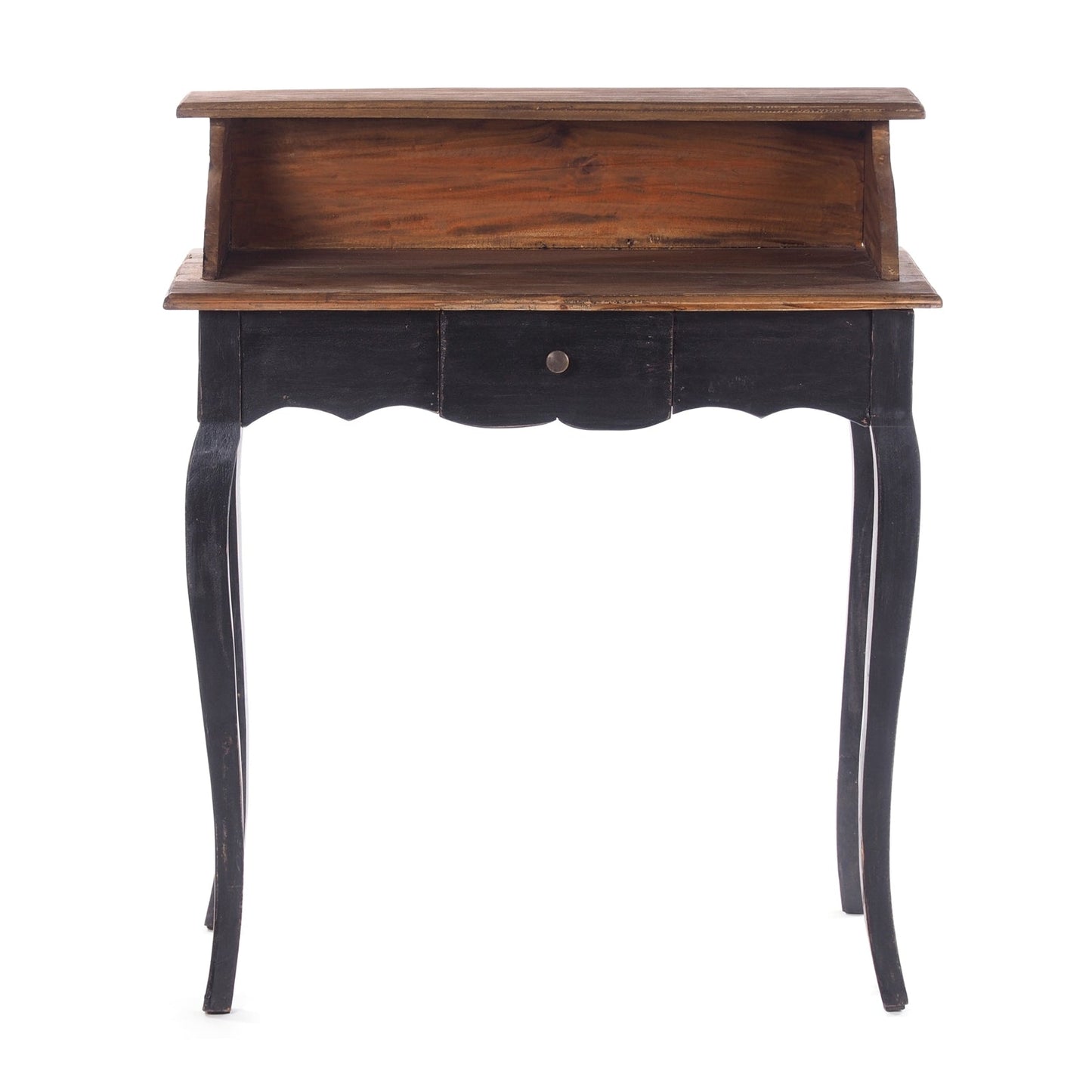 MASSIVHOLZ SEKRETÄR NAPOLEON 92x80cm(HxB) | Massivholz Schreibtisch | Farbe: 04 schwarz-natur