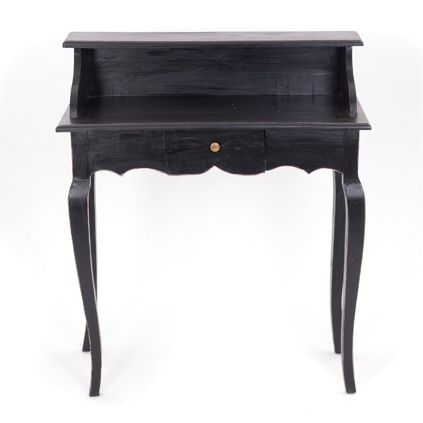 MASSIVHOLZ SEKRETÄR NAPOLEON 92x80cm(HxB) | Massivholz Schreibtisch | Farbe: 09 voodoo - schwarz