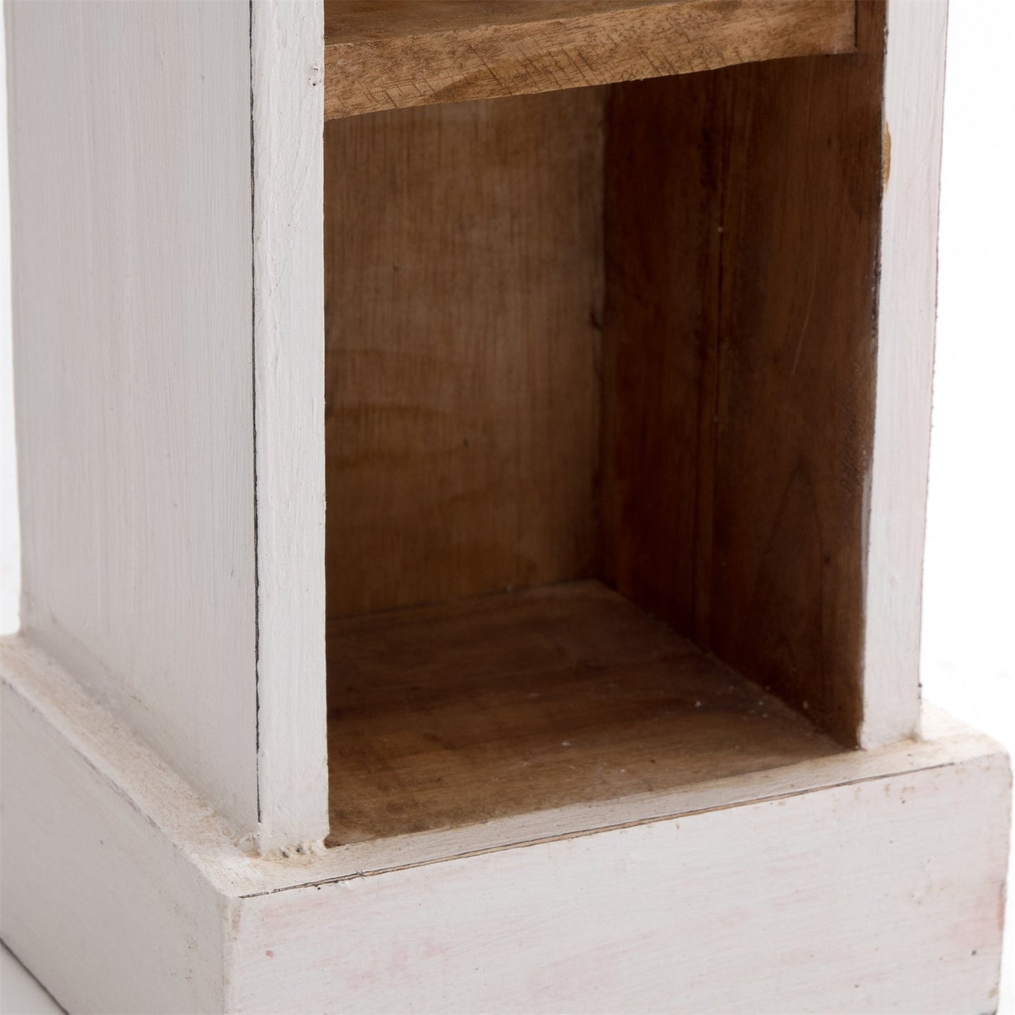 HOLZ CD REGAL TOWER | 75cm, Holzregal, Buch CD Rack mit 4 Fächern | Farbe: 06 weiß-landhaus