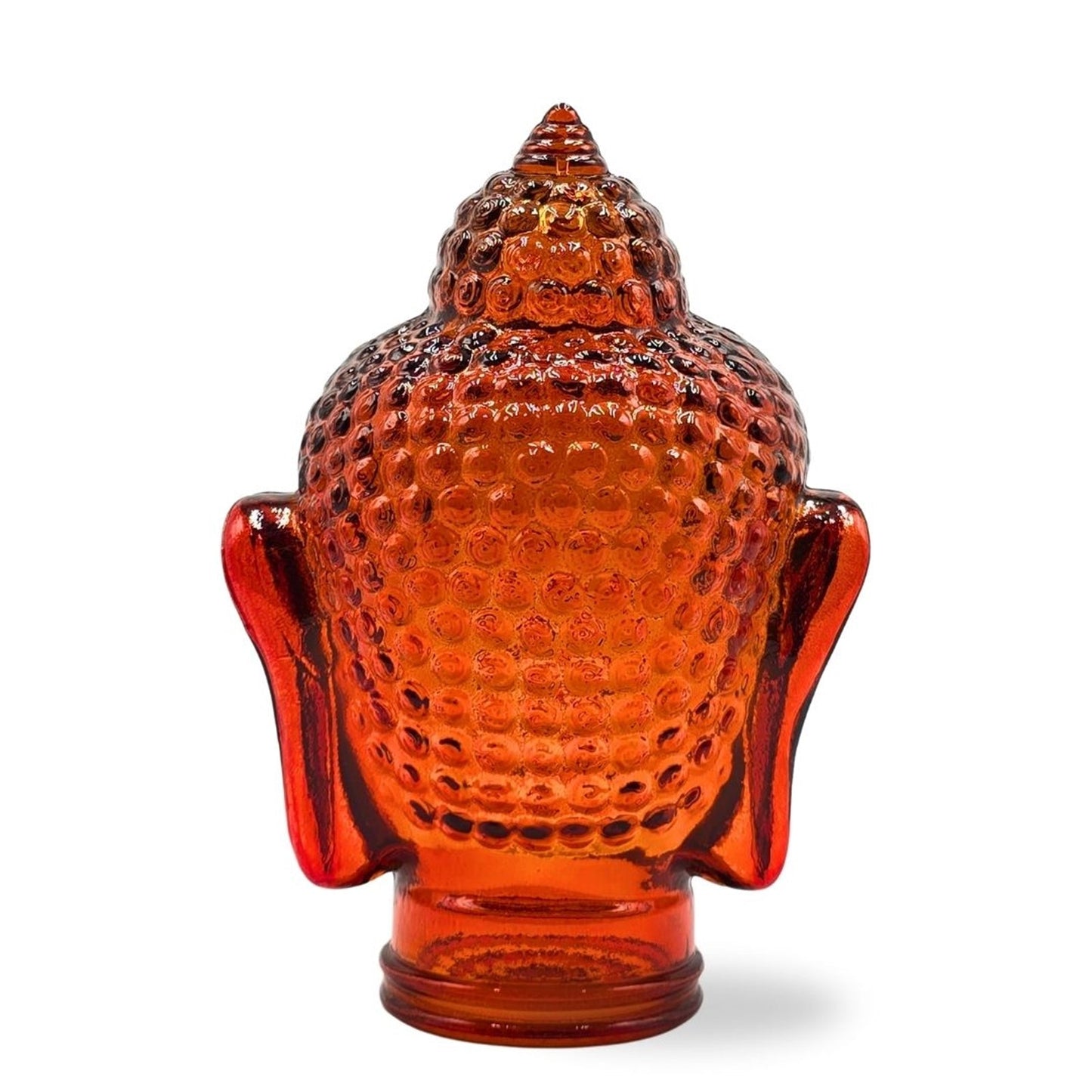DEKOKOPF BUDDHA | Glas, Dekoration für Garten und Wohnung | Farbe: T04 hot orange