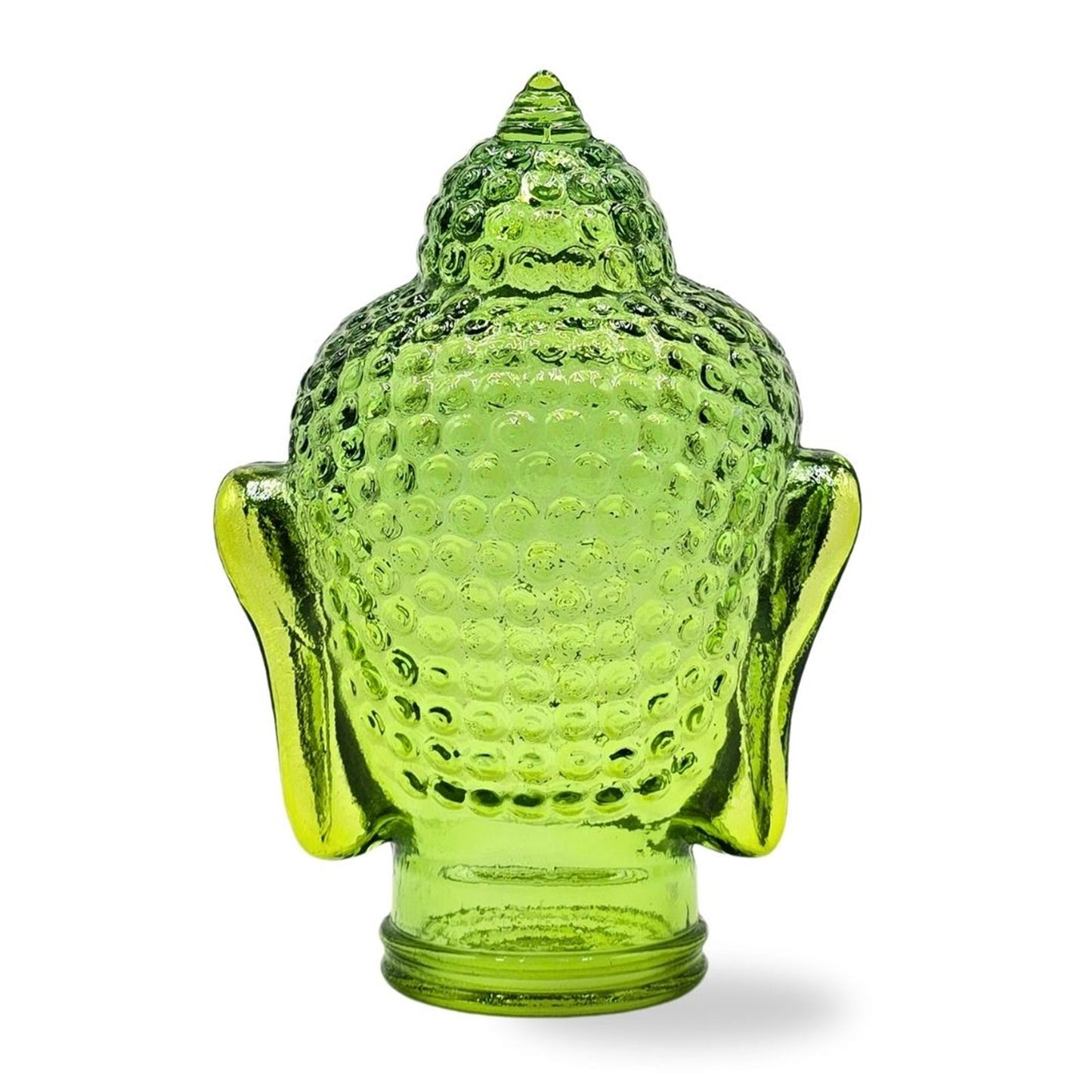 DEKOKOPF BUDDHA | Glas, Dekoration für Garten und Wohnung | Farbe: T10 hellgrün