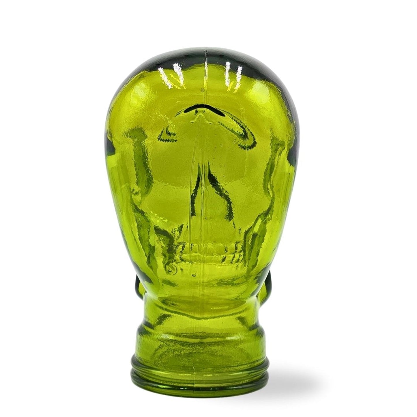 Glas KOPFHÖRERSTÄNDER TOTENKOPF| 26cm Glaskopf Skulptur | Farbe: T02 limette