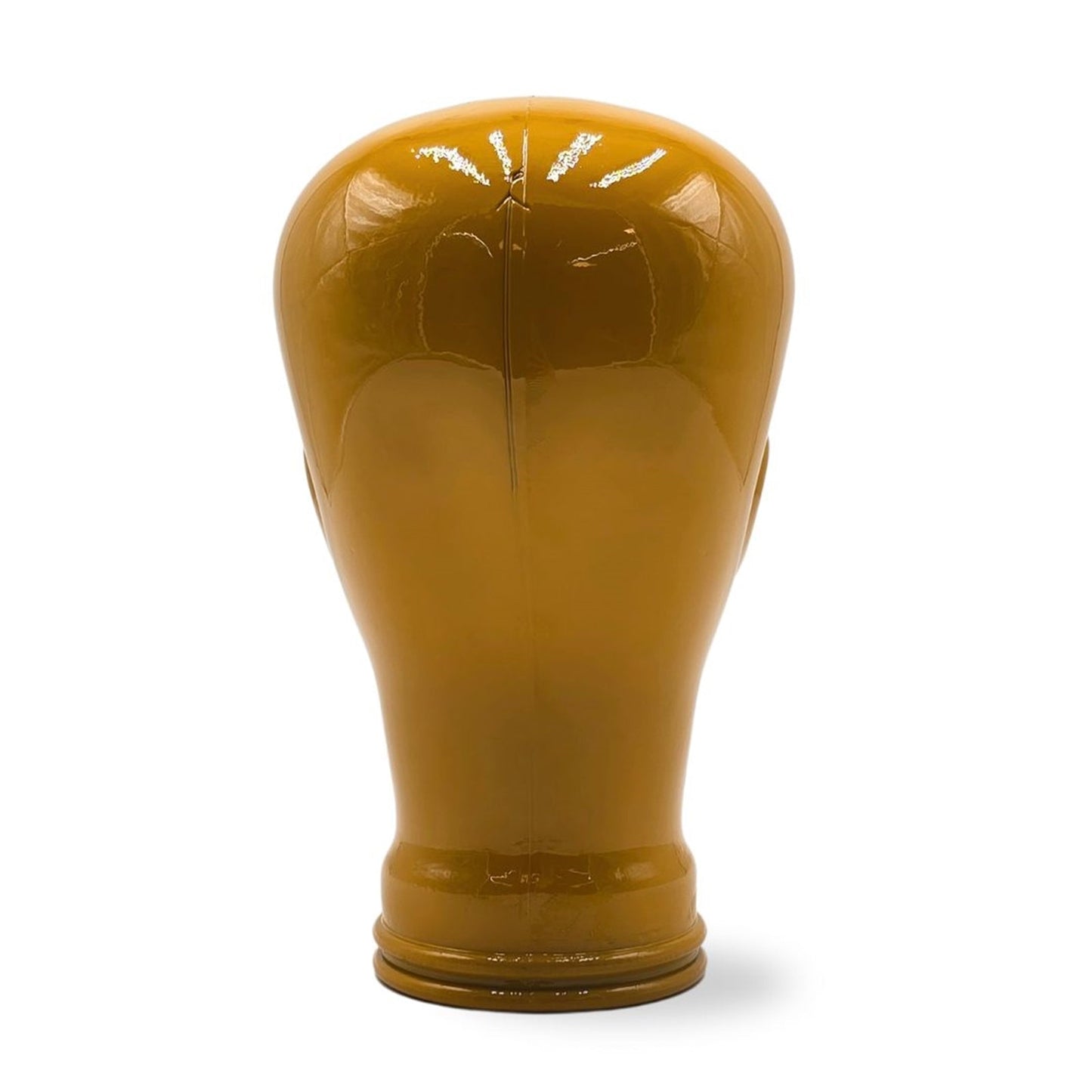 Glas KOPFHÖRERSTÄNDER voll Glanz + matt | 29cm Glaskopf Skulptur | Farbe: OP1 gelb