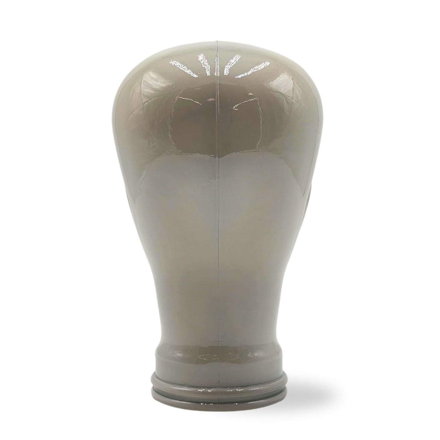 Glas KOPFHÖRERSTÄNDER voll Glanz + matt | 29cm Glaskopf Skulptur | Farbe: OP3 hellgrau