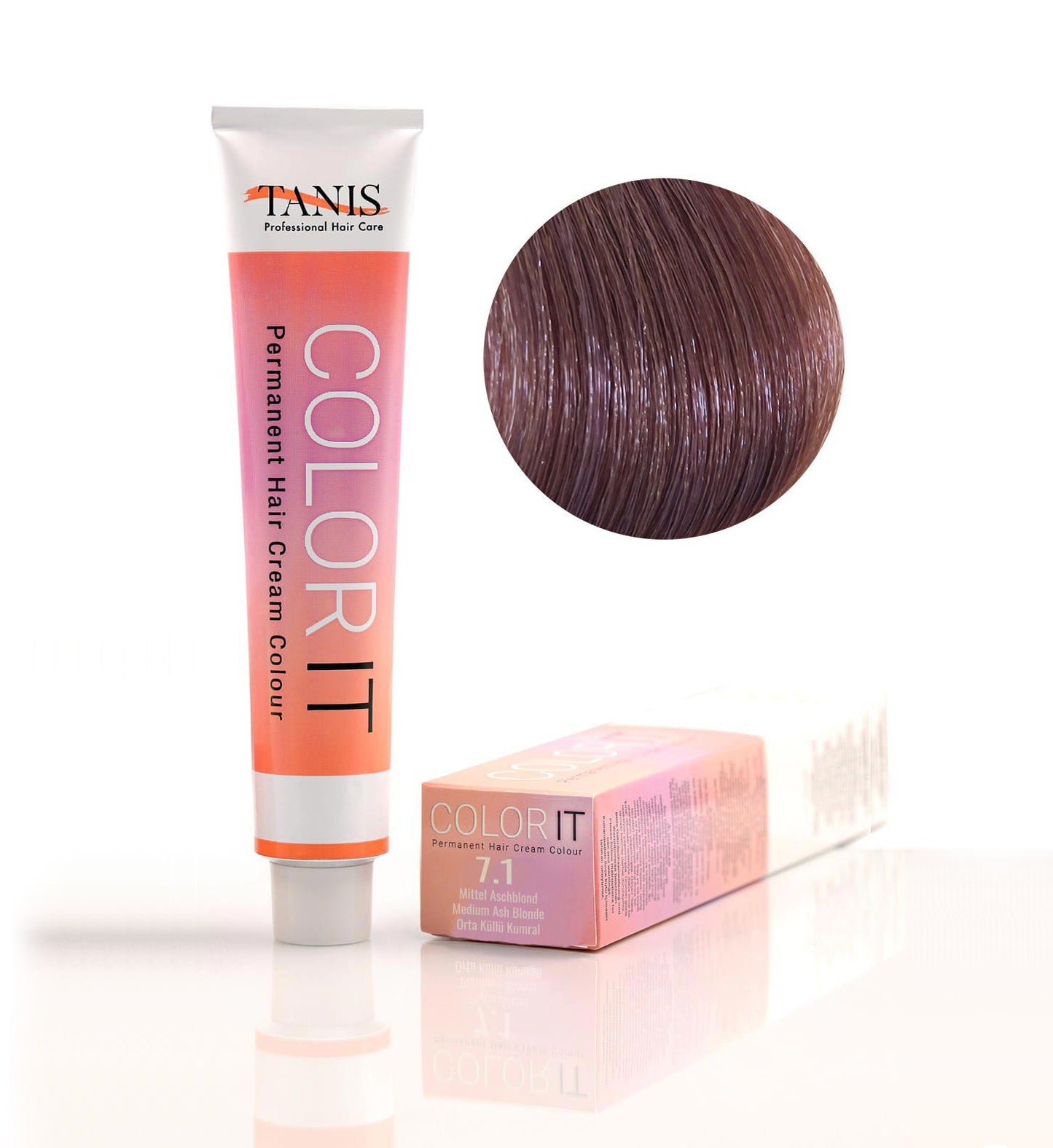 Permanente Haarfarbe COLOR-IT 7.1 Mittelaschblond