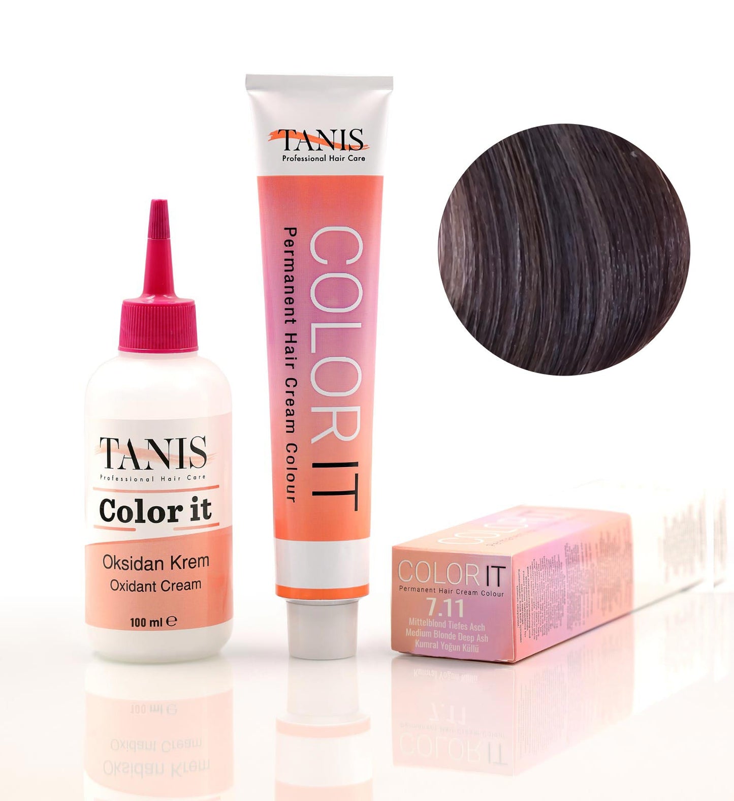 Permanente Haarfarbe COLOR-IT 7.11 Mittelblond Tiefes Asch