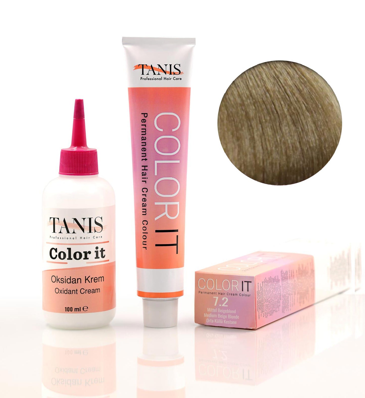 Permanente Haarfarbe COLOR-IT 7.2 Mittel Beigeblond