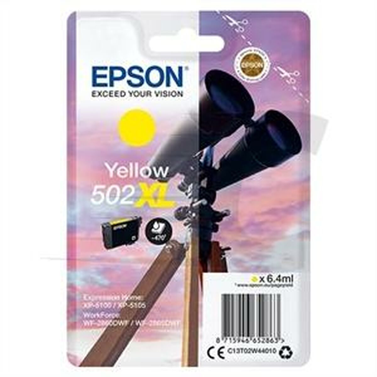 Original Tintenpatrone Epson XP-5100 5105 WF2860DWF 2865DWF Nº 502XL Gelb (10 Stück)