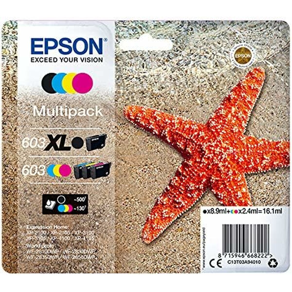 Original Tintenpatrone Epson Schwarz/Zyanblau/Magenta/Gelb (8 Stück)