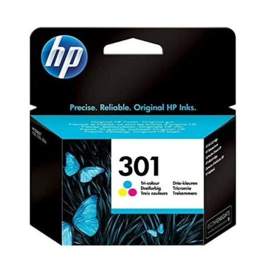 Original Tintenpatrone HP Cartucho de tinta original HP 301 Tri-color Schwarz Zyanblau/Magenta/Gelb (3 pcs)