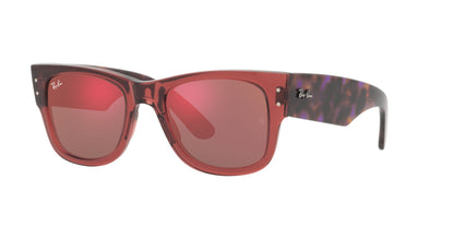 Ray-Ban Mega Wayfarer RB0840S Transparent Pink/Brown Mirror Dark Red #colour_transparent-pink-brown-mirror-dark-red