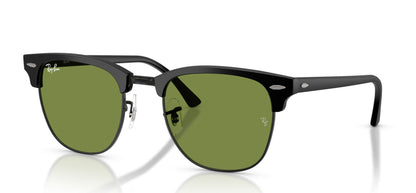 Ray-Ban Clubmaster RB3016#colour_matte-black-on-black-green