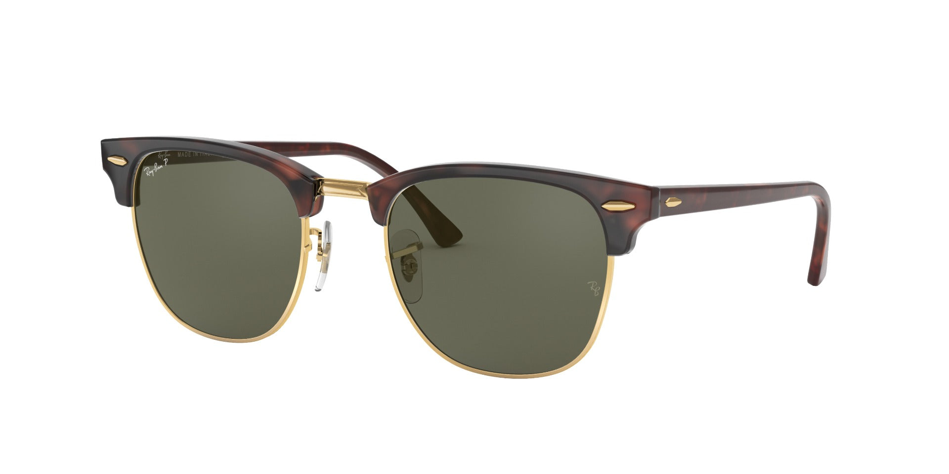 Ray-Ban Clubmaster RB3016 Dark-Tortoise-Green-Polarised #colour_dark-tortoise-green-polarised