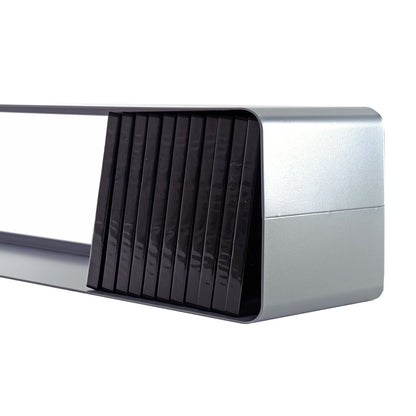 LOUNGE DESIGN CD REGAL "CUBE" | 80cm, Metall | für ca 70 CDs | Farbe: silber