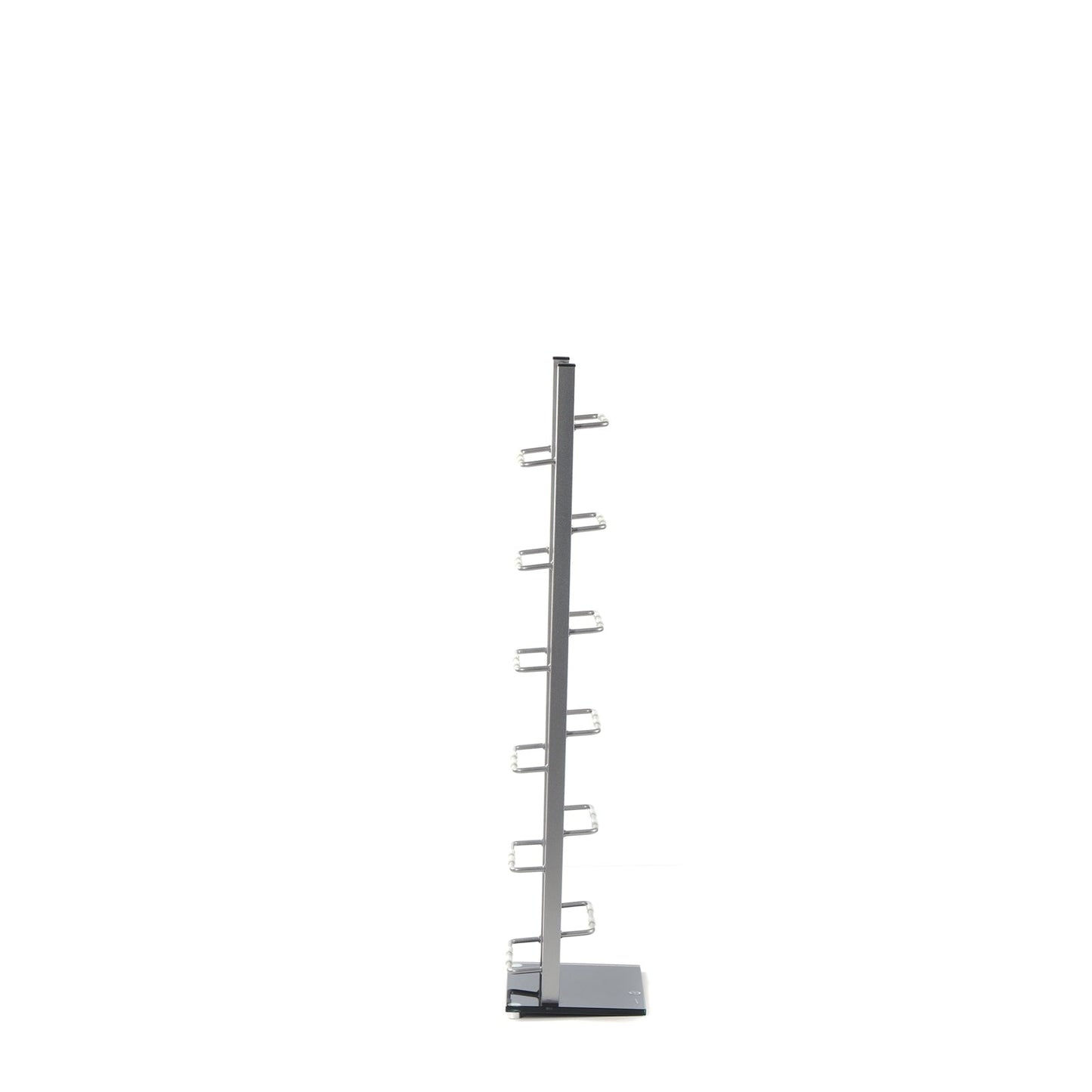 DESIGN CD STÄNDER TOWER 92 | silber, 92cm, Metal & Glas | für 85 CDs