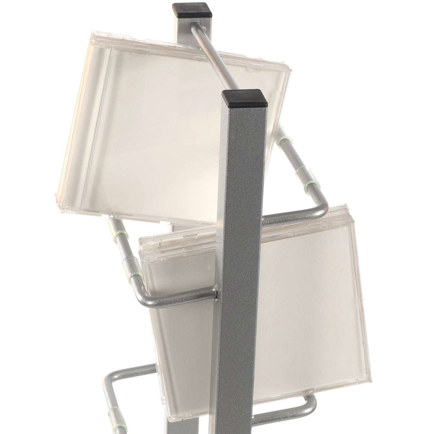 DESIGN CD STÄNDER TOWER 92 | silber, 92cm, Metal & Glas | für 85 CDs