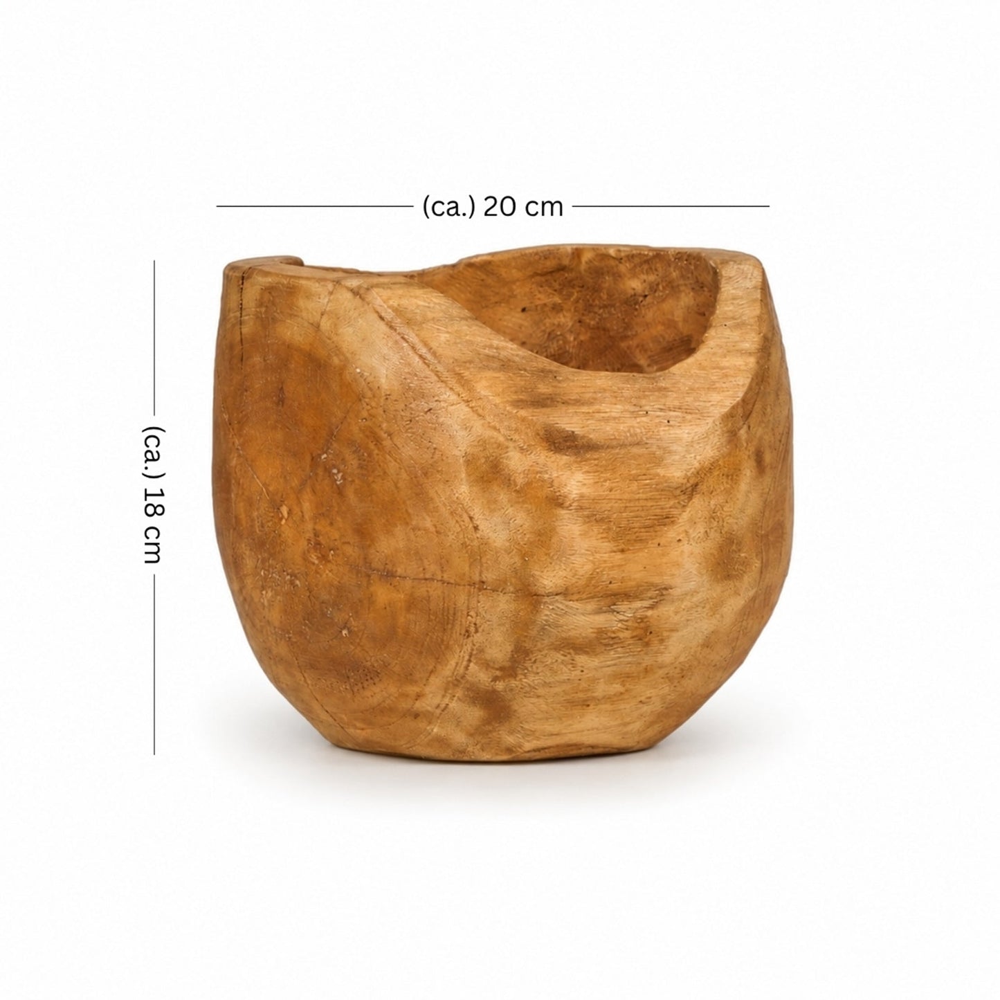 WURZELHOLZ ÜBERTOPF "LIVA" | Teak, 30 cm | Teakholz Blumentopf