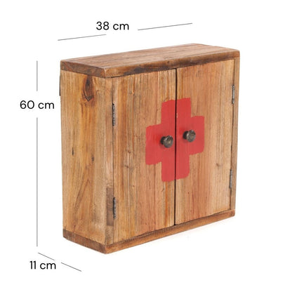 MEDIZINSCHRANK MEDIC | 35x35x13cm, Massivholz | Wandschrank | Farbe: 01 natur-vintage