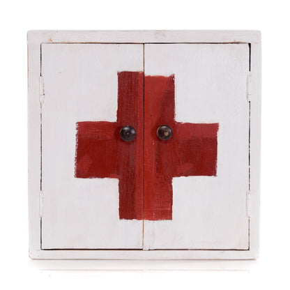 MEDIZINSCHRANK MEDIC | 35x35x13cm, Massivholz | Wandschrank | Farbe: 06 weiß-landhaus