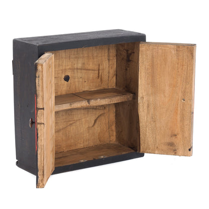 MEDIZINSCHRANK MEDIC | 35x35x13cm, Massivholz | Wandschrank | Farbe: 04 schwarz-natur