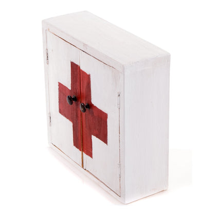 MEDIZINSCHRANK MEDIC | 35x35x13cm, Massivholz | Wandschrank | Farbe: 06 weiß-landhaus