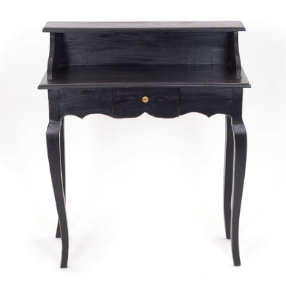 MASSIVHOLZ SEKRETÄR NAPOLEON 92x80cm(HxB) | Massivholz Schreibtisch | Farbe: 09 voodoo - schwarz