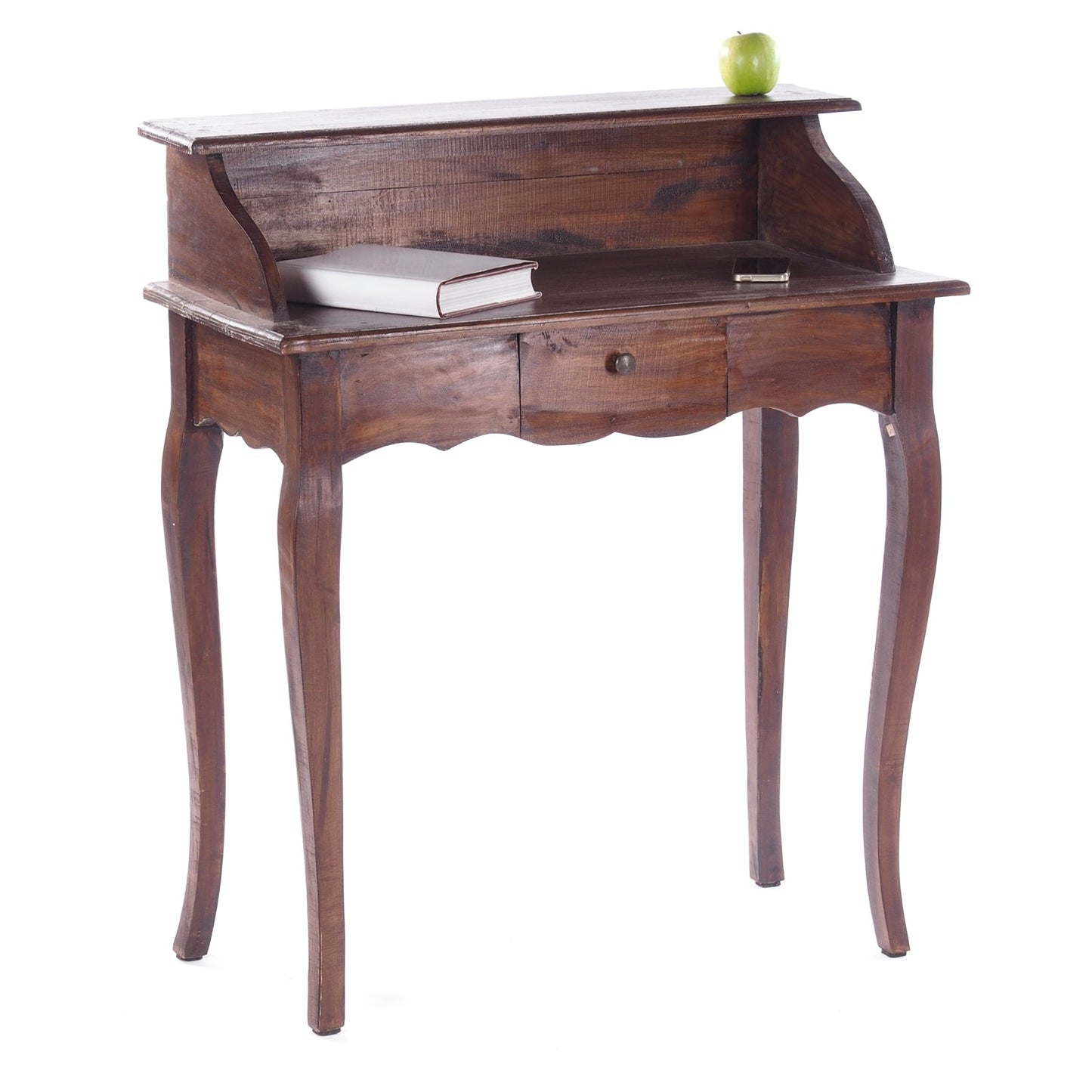 MASSIVHOLZ SEKRETÄR NAPOLEON 92x80cm(HxB) | Massivholz Schreibtisch | Farbe: 03 dunkelbraun