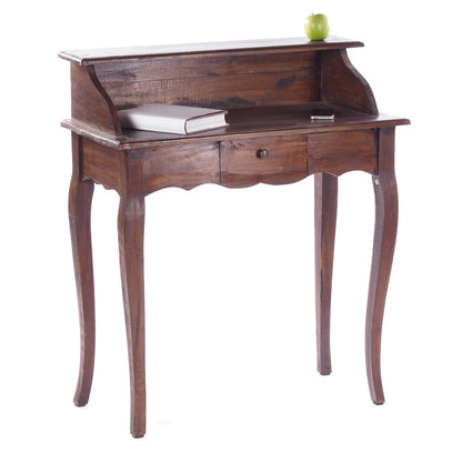 MASSIVHOLZ SEKRETÄR NAPOLEON 92x80cm(HxB) | Massivholz Schreibtisch | Farbe: 03 dunkelbraun