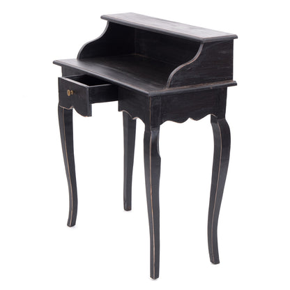 MASSIVHOLZ SEKRETÄR NAPOLEON 92x80cm(HxB) | Massivholz Schreibtisch | Farbe: 09 voodoo - schwarz
