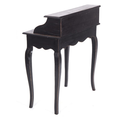 MASSIVHOLZ SEKRETÄR NAPOLEON 92x80cm(HxB) | Massivholz Schreibtisch | Farbe: 09 voodoo - schwarz