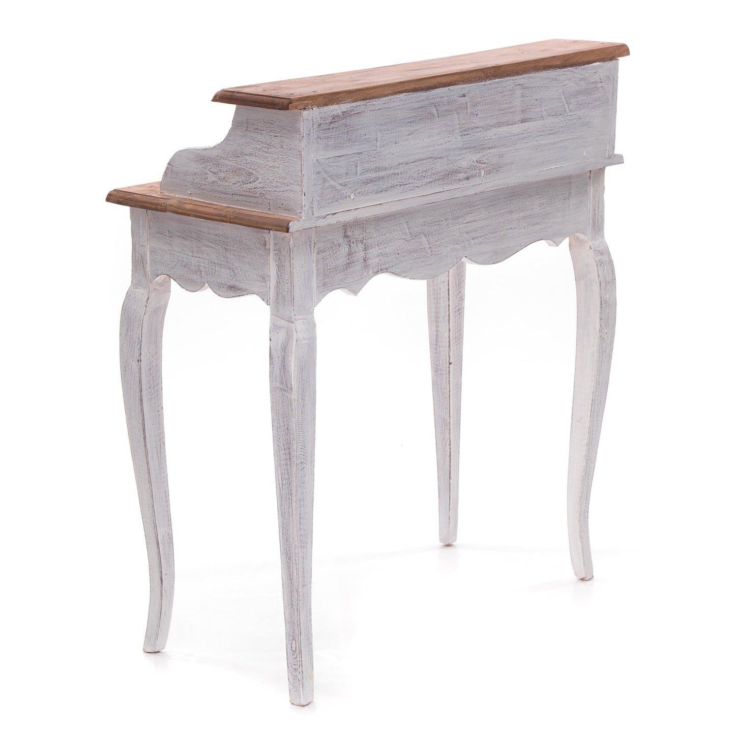 MASSIVHOLZ SEKRETÄR NAPOLEON 92x80cm(HxB) | Massivholz Schreibtisch | Farbe: 05 weiß-natur