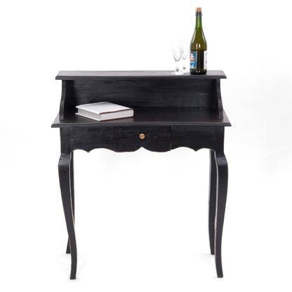 MASSIVHOLZ SEKRETÄR NAPOLEON 92x80cm(HxB) | Massivholz Schreibtisch | Farbe: 09 voodoo - schwarz