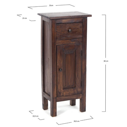 FLURSCHRANK PLANT 80x36cm (HxB) Massivholz | Telefontisch | Farbe: 03 dunkelbraun