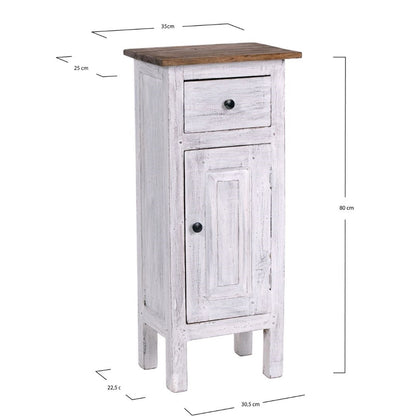 FLURSCHRANK PLANT 80x36cm (HxB) Massivholz | Telefontisch | Farbe: 05 weiß-natur