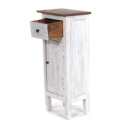 FLURSCHRANK PLANT 80x36cm (HxB) Massivholz | Telefontisch | Farbe: 05 weiß-natur