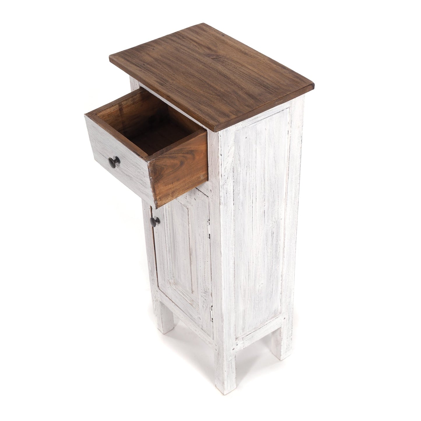 FLURSCHRANK PLANT 80x36cm (HxB) Massivholz | Telefontisch | Farbe: 05 weiß-natur