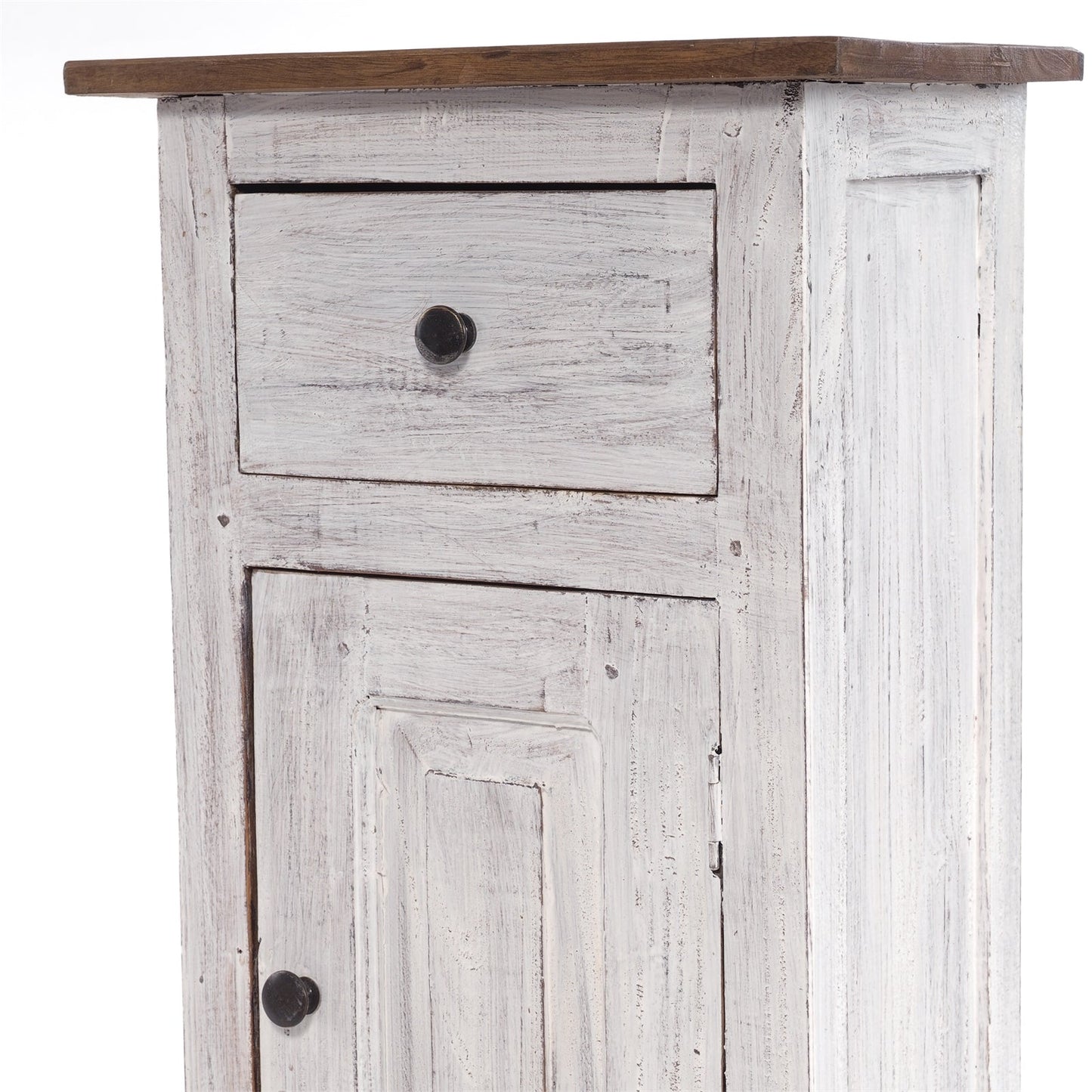 FLURSCHRANK PLANT 80x36cm (HxB) Massivholz | Telefontisch | Farbe: 05 weiß-natur