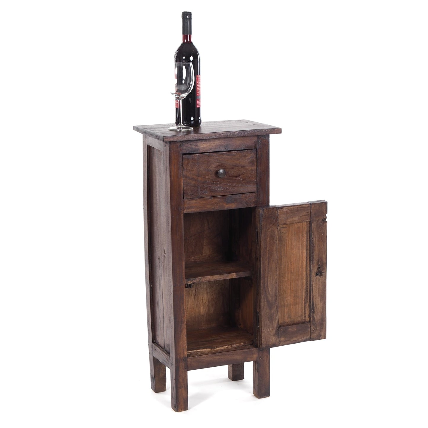 FLURSCHRANK PLANT 80x36cm (HxB) Massivholz | Telefontisch | Farbe: 03 dunkelbraun