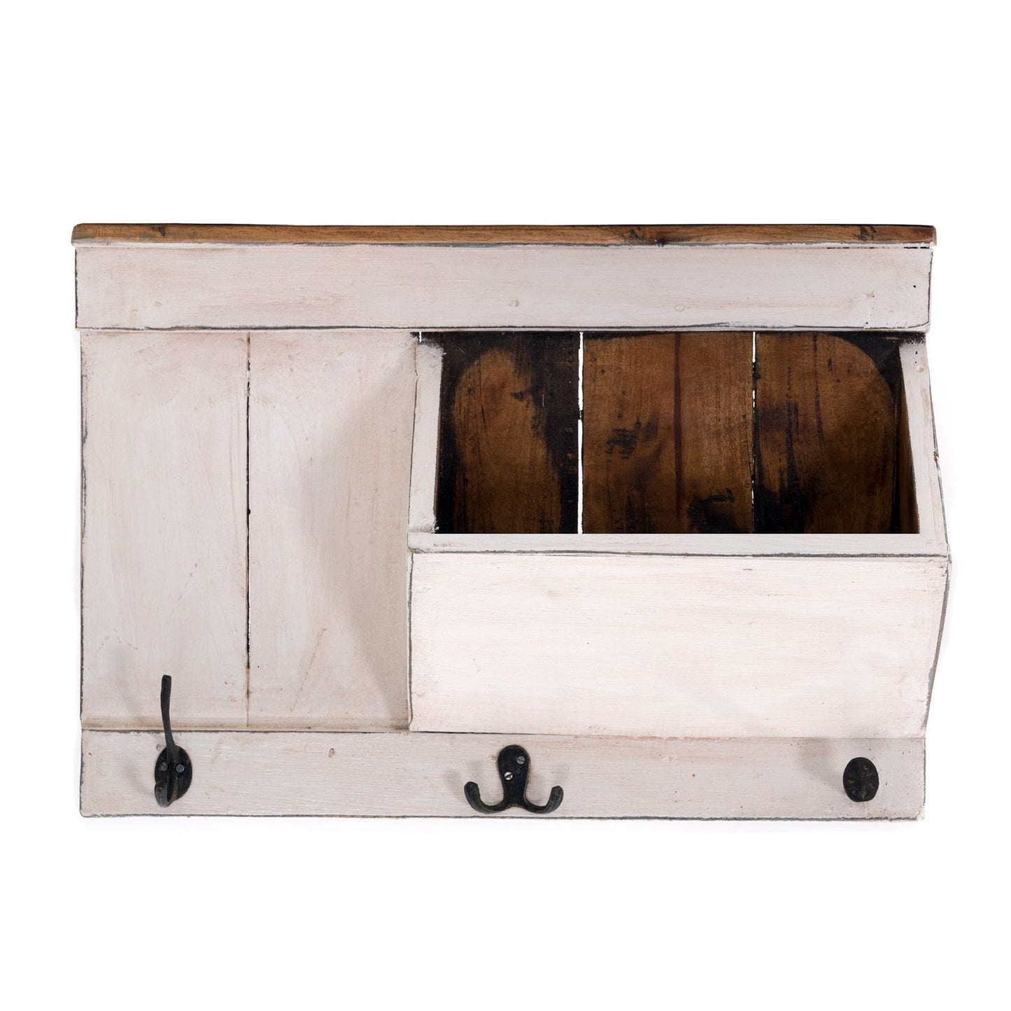 SCHLÜSSELBRETT "NATURA 50" | 50x35x13cm (BxHxT), Staufach | Garderobe | Farbe: 06 weiß-landhaus