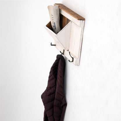 SCHLÜSSELBRETT "NATURA 50" | 50x35x13cm (BxHxT), Staufach | Garderobe | Farbe: 06 weiß-landhaus