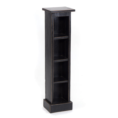 HOLZ CD REGAL TOWER | 75cm, Holzregal, Buch CD Rack mit 4 Fächern