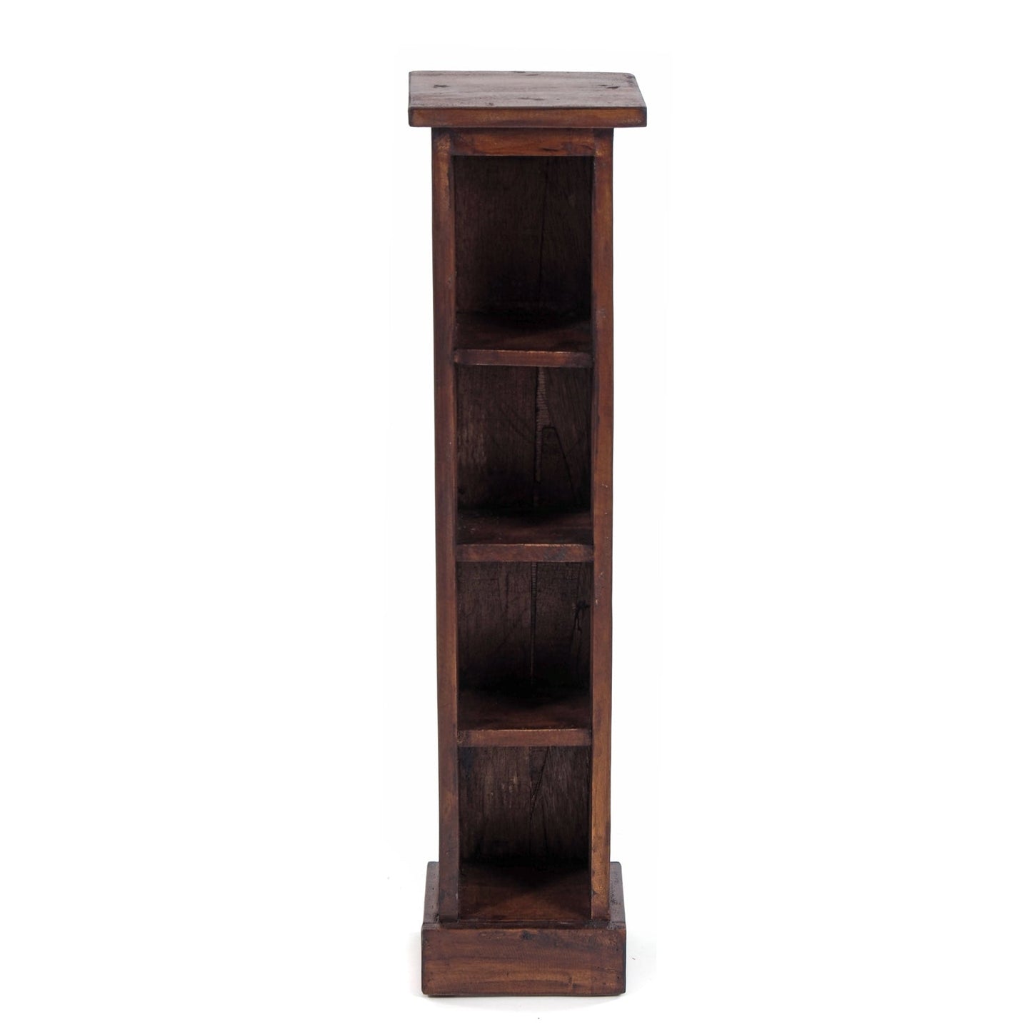 HOLZ CD REGAL TOWER | 75cm, Holzregal, Buch CD Rack mit 4 Fächern | Farbe: 02 hellbraun