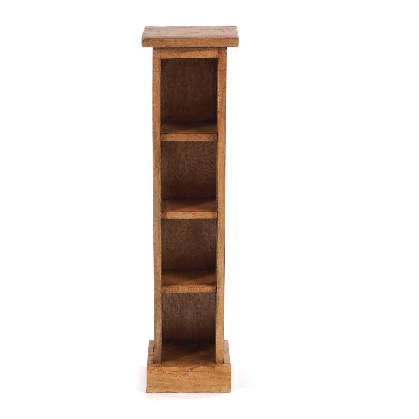 HOLZ CD REGAL TOWER | 75cm, Holzregal, Buch CD Rack mit 4 Fächern | Farbe: 08 honigfarben gewachst