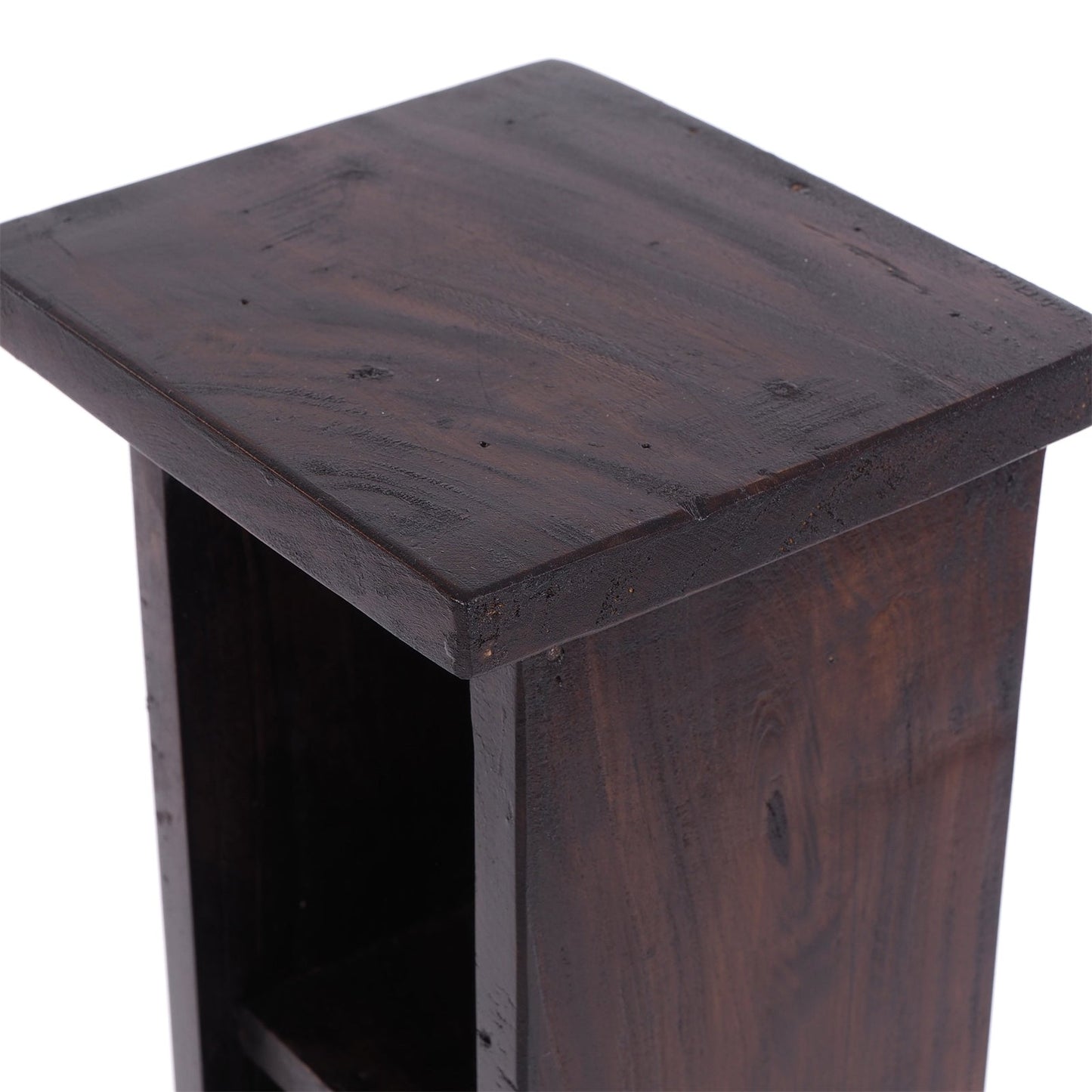 HOLZ CD REGAL TOWER | 75cm, Holzregal, Buch CD Rack mit 4 Fächern | Farbe: 03 dunkelbraun