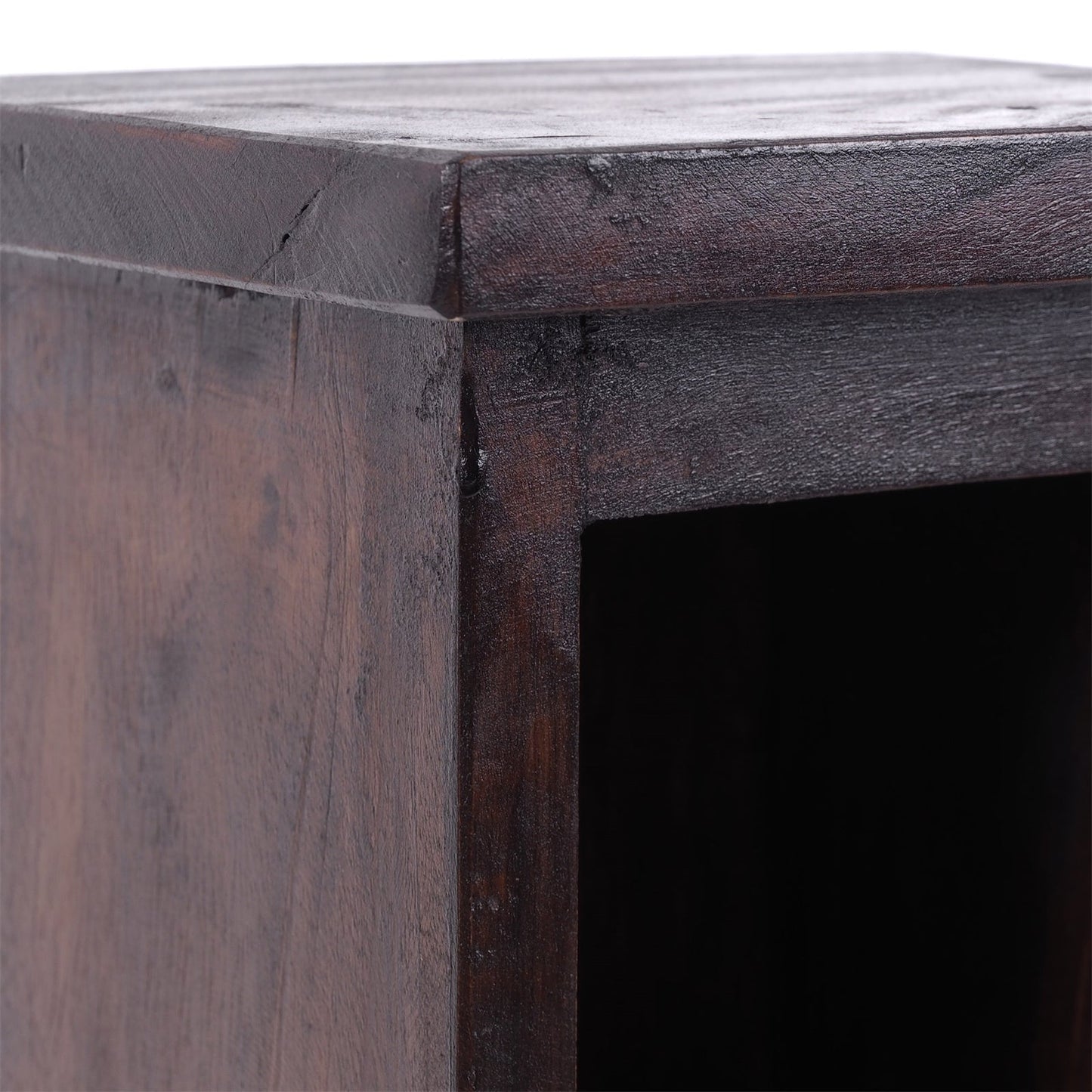 HOLZ CD REGAL TOWER | 75cm, Holzregal, Buch CD Rack mit 4 Fächern | Farbe: 03 dunkelbraun
