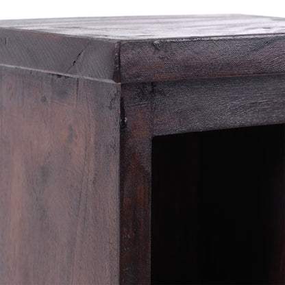 HOLZ CD REGAL TOWER | 75cm, Holzregal, Buch CD Rack mit 4 Fächern | Farbe: 03 dunkelbraun