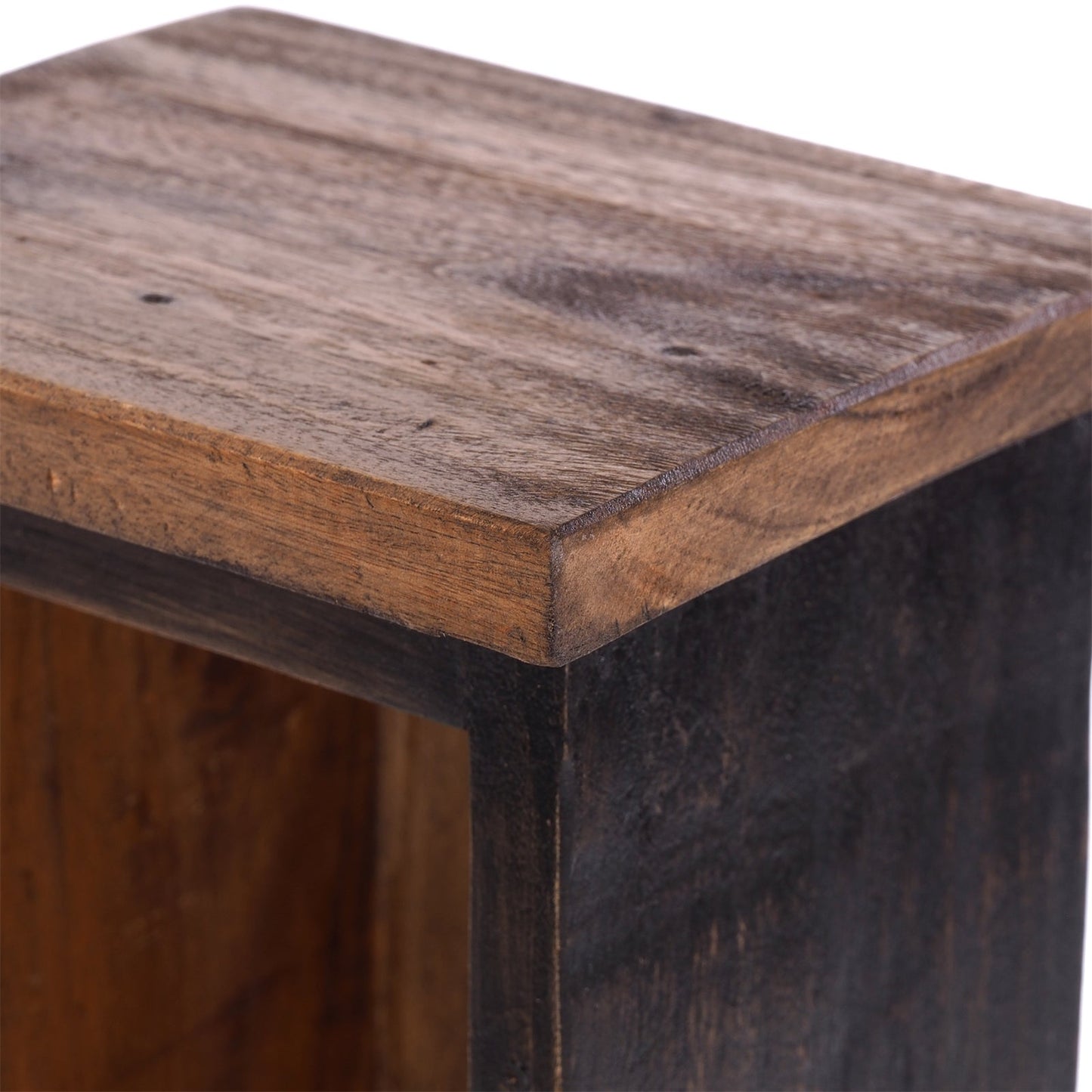 HOLZ CD REGAL TOWER | 75cm, Holzregal, Buch CD Rack mit 4 Fächern | Farbe: 04 schwarz-natur