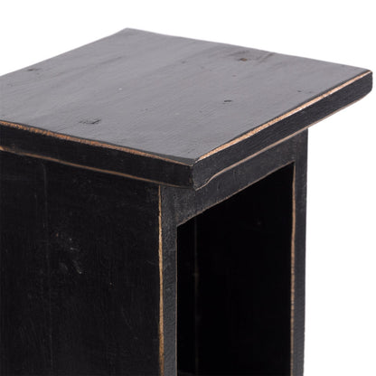 HOLZ CD REGAL TOWER | 75cm, Holzregal, Buch CD Rack mit 4 Fächern | Farbe: 09 voodoo - schwarz