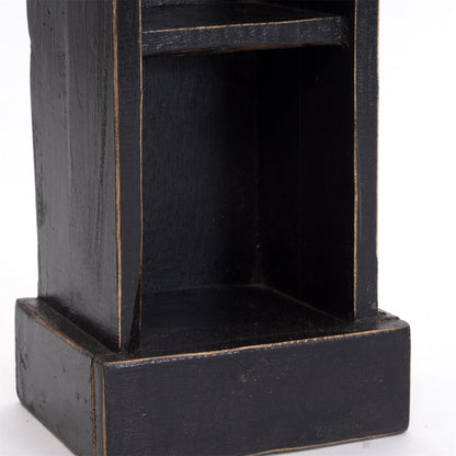 HOLZ CD REGAL TOWER | 75cm, Holzregal, Buch CD Rack mit 4 Fächern | Farbe: 09 voodoo - schwarz